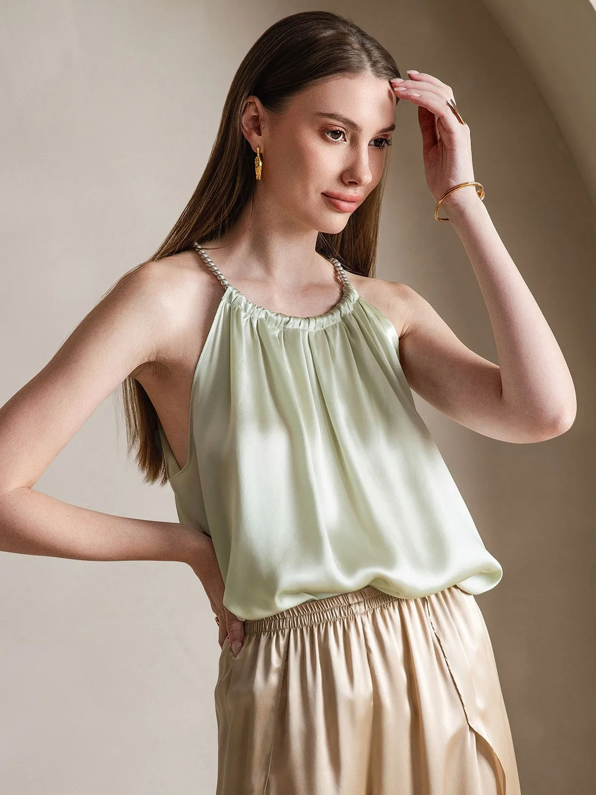 19Momme Silk Elegant Off-the-Shoulder Tank Top