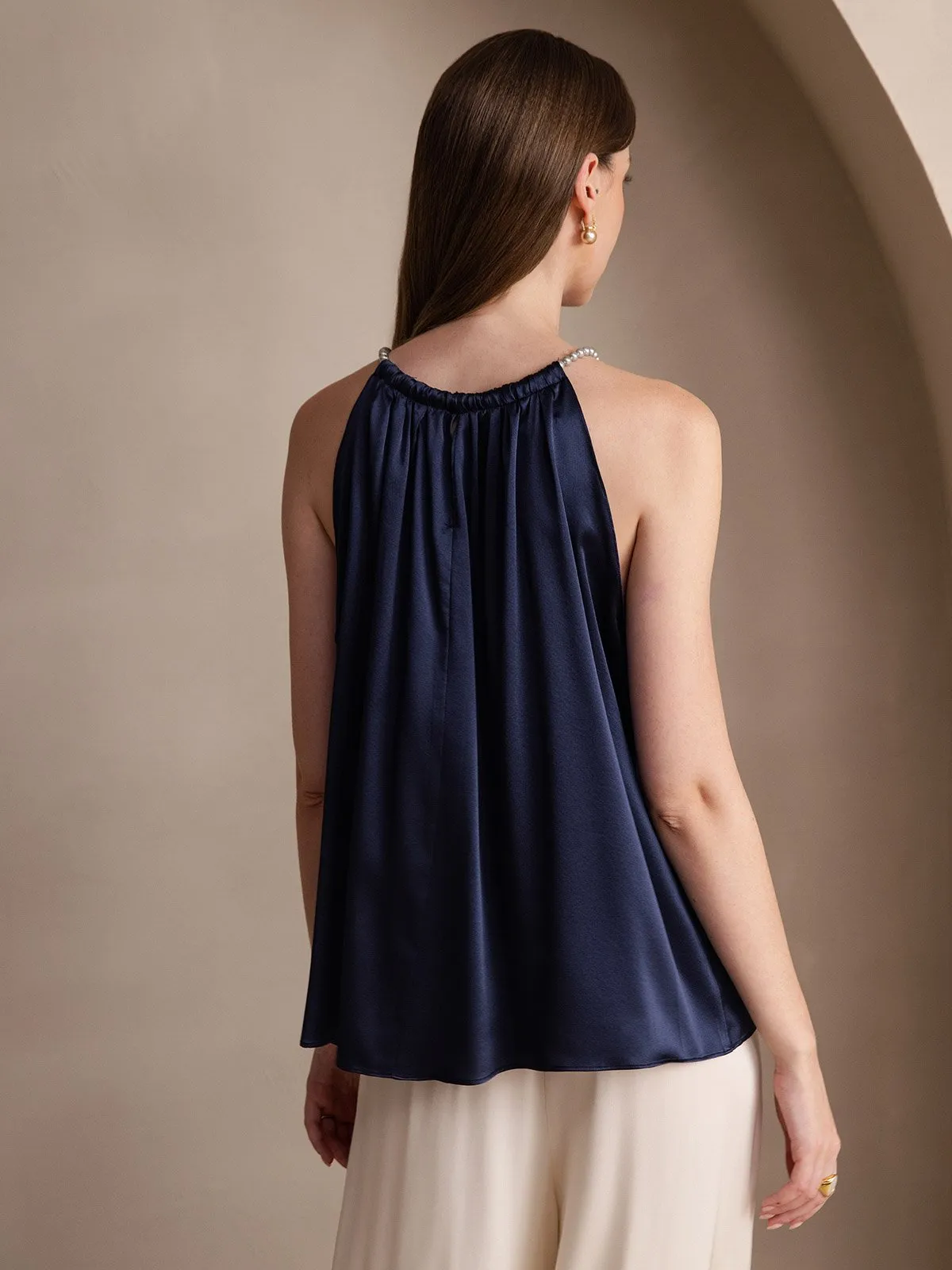 19Momme Silk Elegant Off-the-Shoulder Tank Top