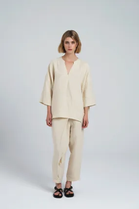 Barrow Pant in White Linen