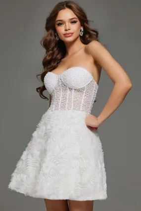 Beaded Short Strapless A-line Dress by Jovani 36578