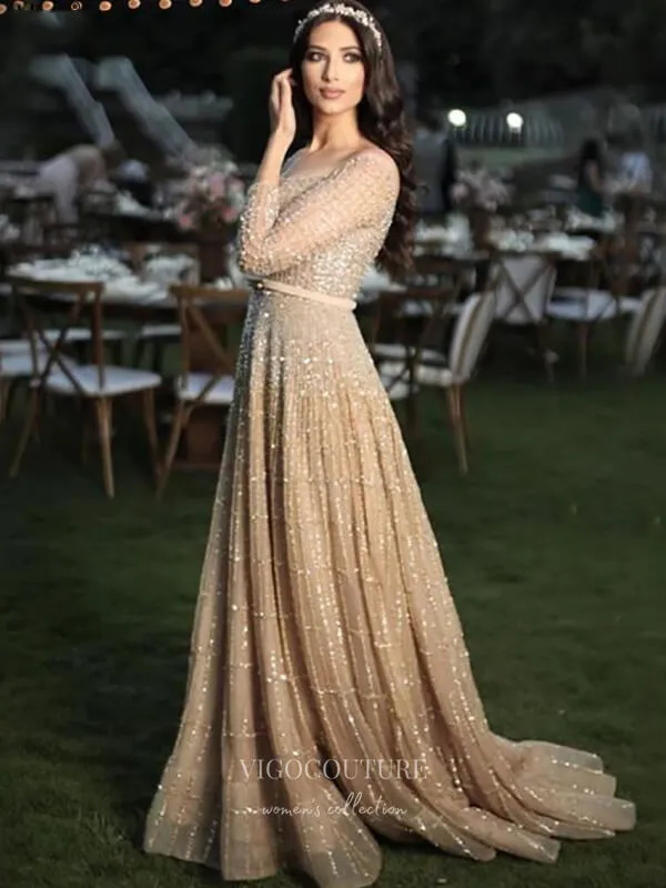 Beaded Strapless Prom Dresses Long Sleeve Evening Dresses 21254