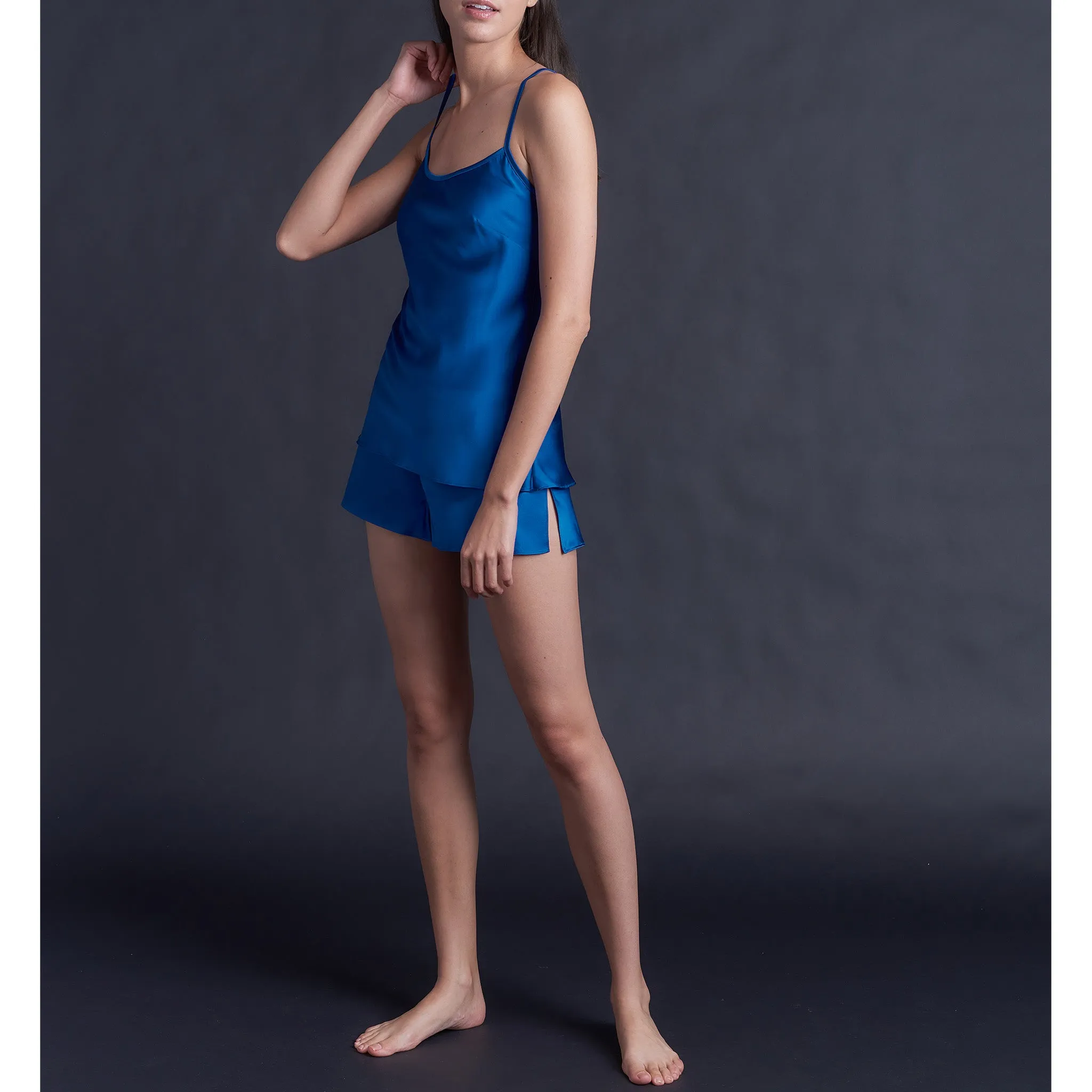 Bias Camisole in Tanzanite Stretch Silk Charmeuse