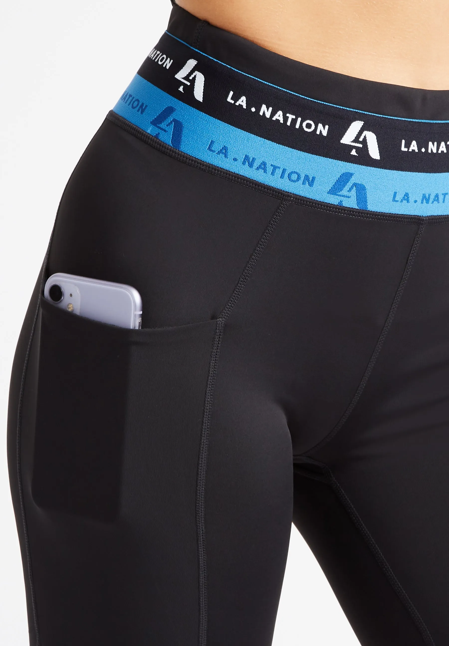 Black Cycling Shorts with logo waistband