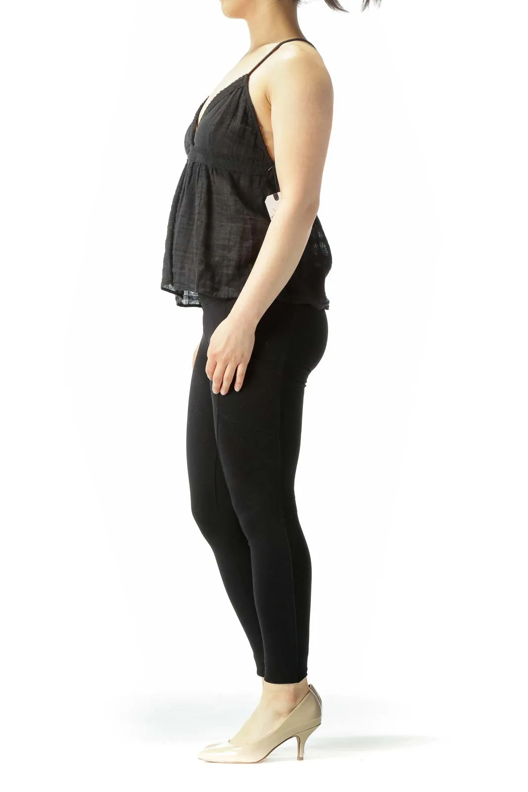 Black Flowy Camisole Top