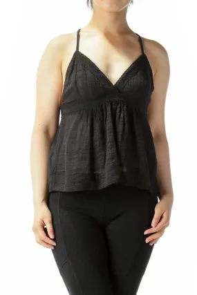 Black Flowy Camisole Top