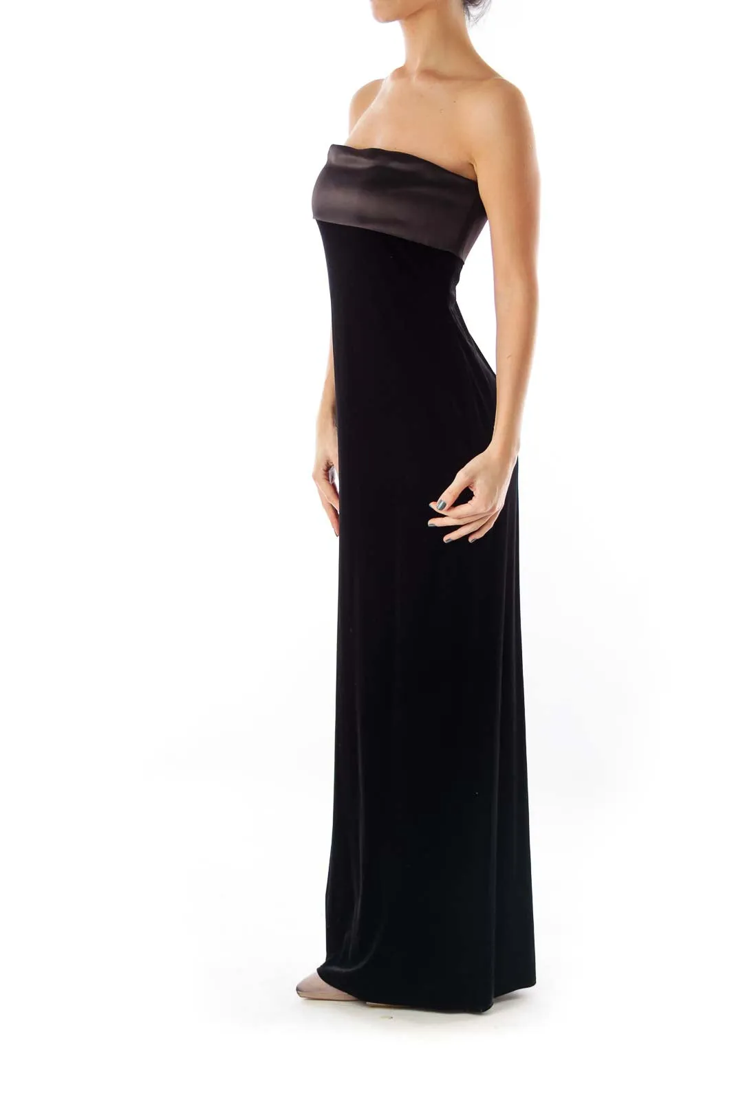 Black Long Strapless Dress