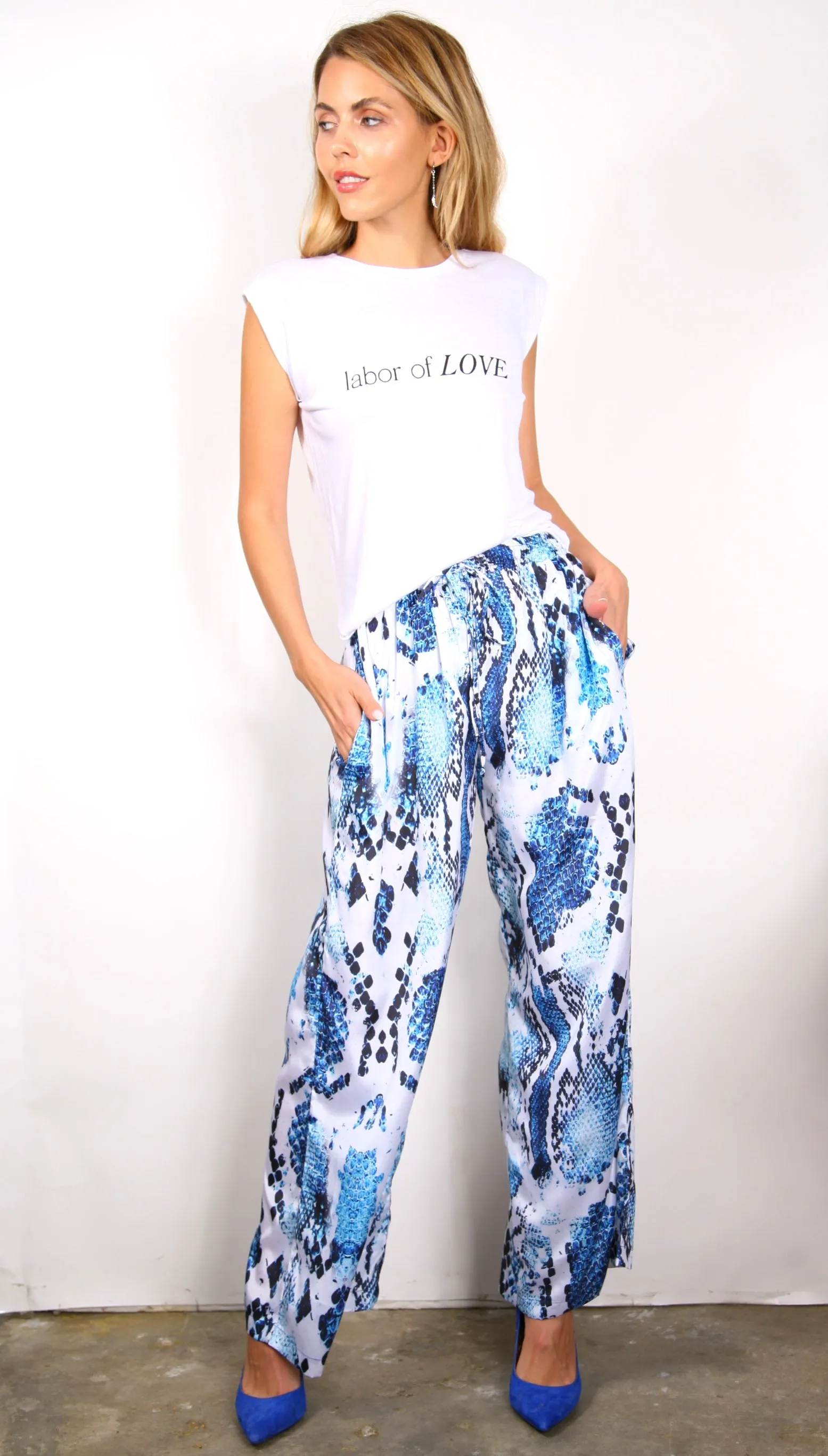 Blue Ice - Palazzo Pant