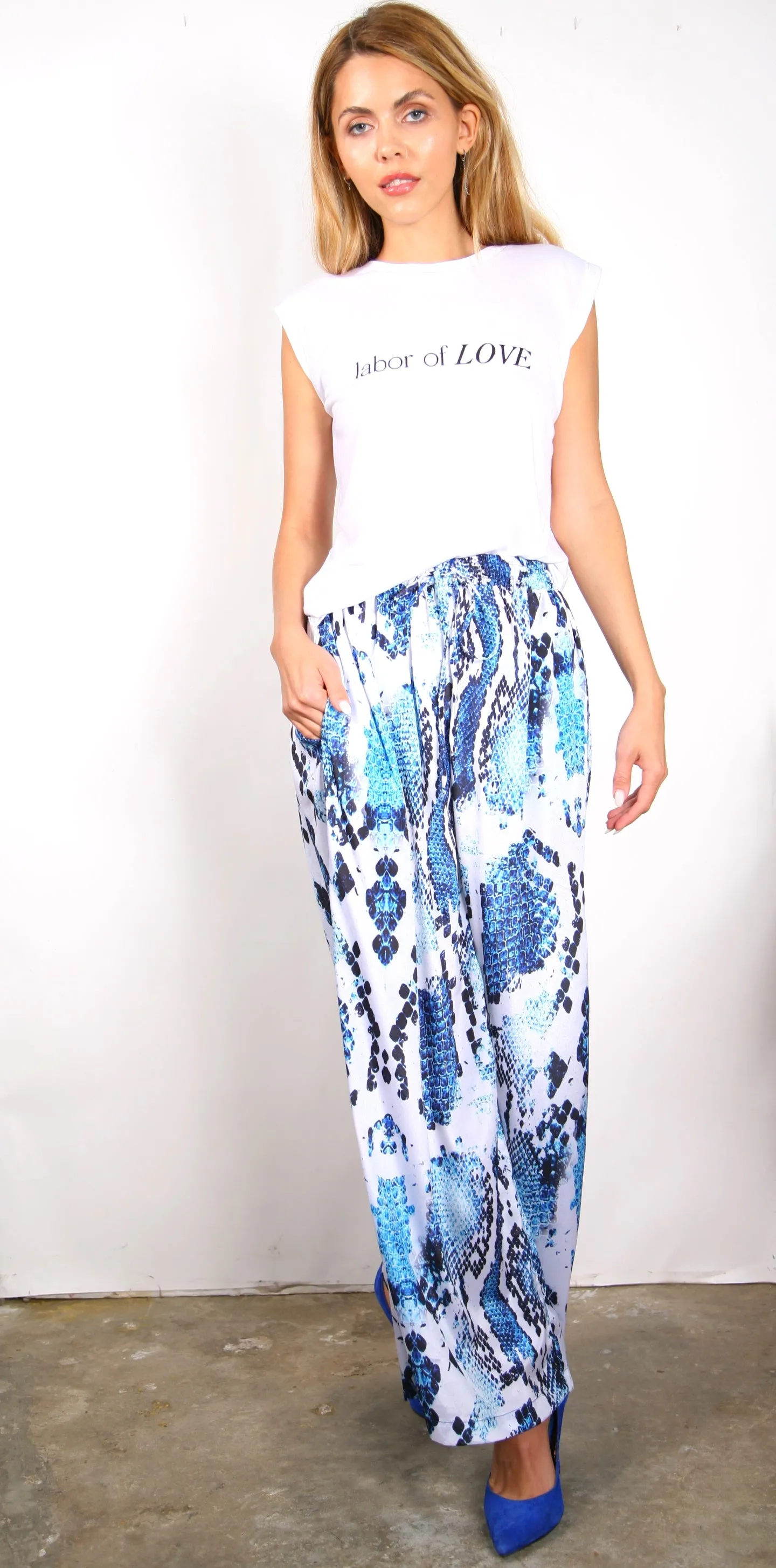 Blue Ice - Palazzo Pant