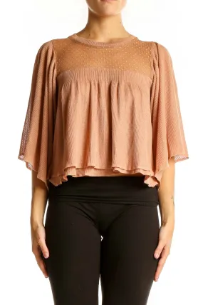 Blush Flowy Cropped Blouse