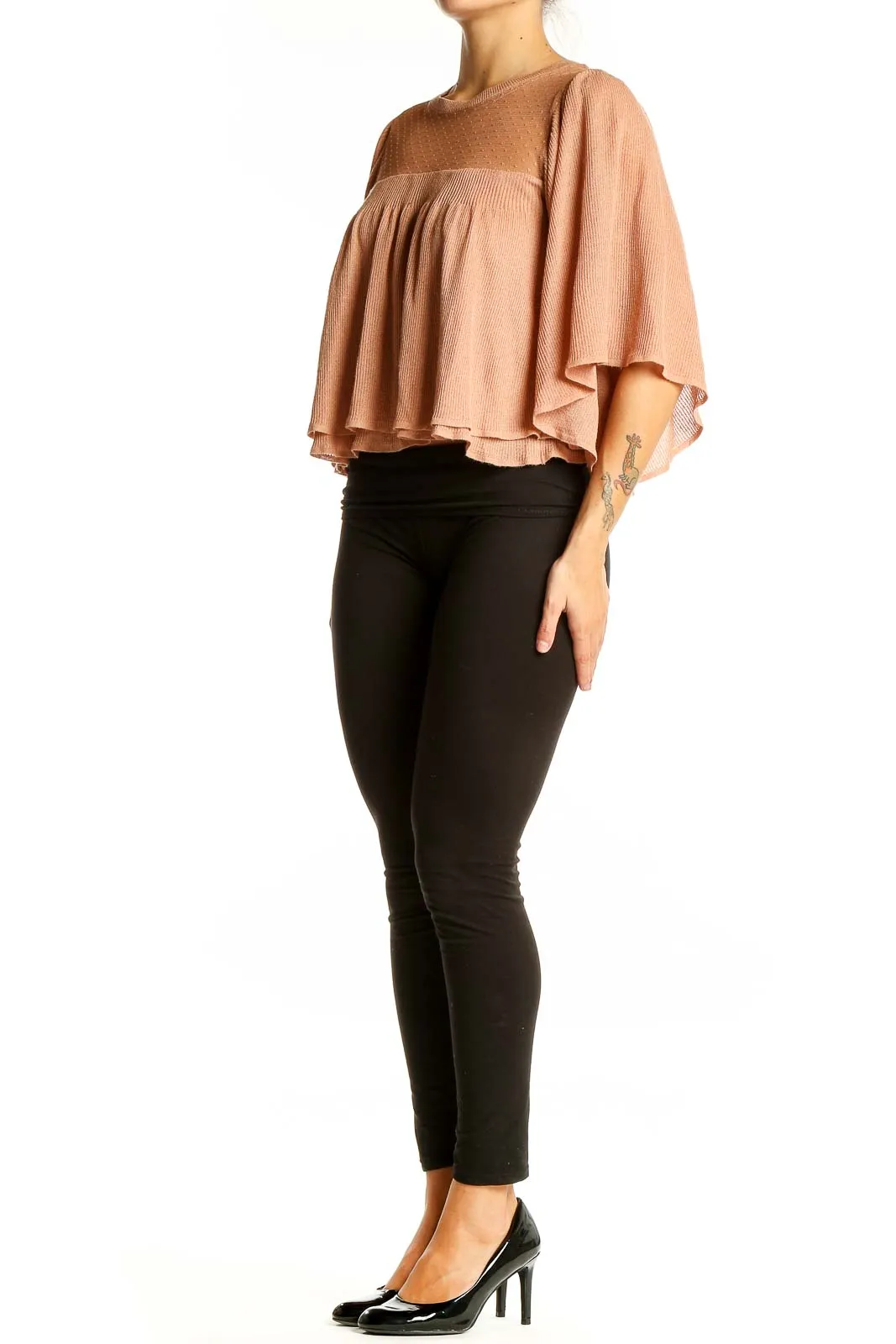 Blush Flowy Cropped Blouse