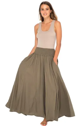 Boho Wide Leg Smocked Waist Palazzo Pants