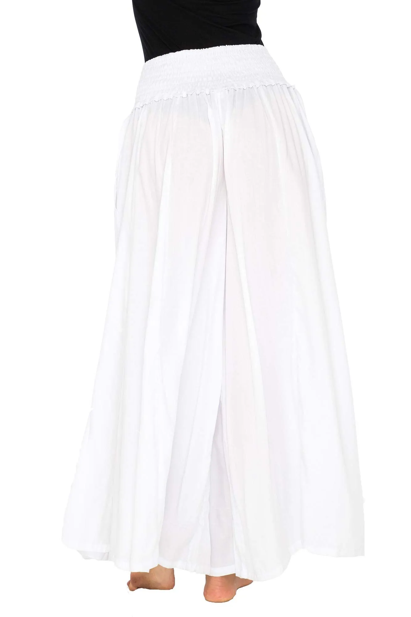 Boho Wide Leg Smocked Waist Palazzo Pants