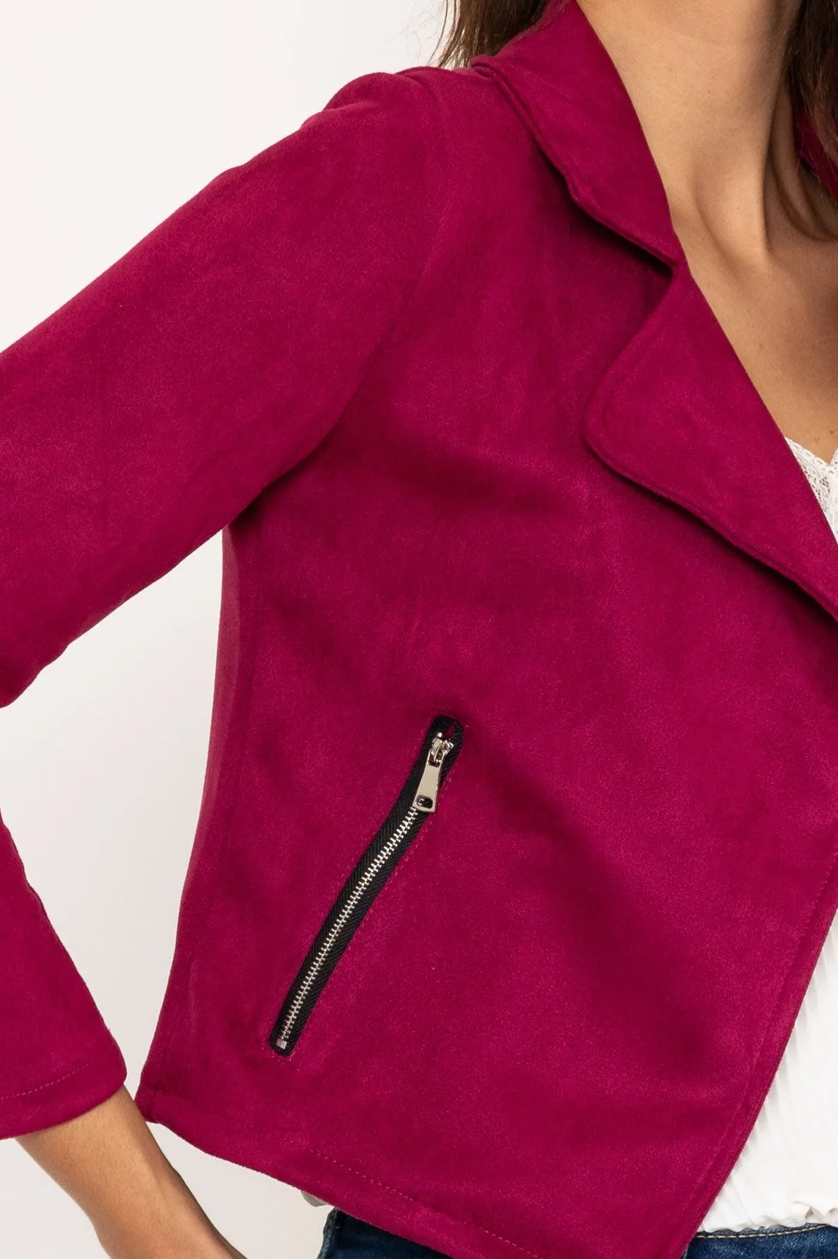 Burgundy Suede Cover Up Jacket