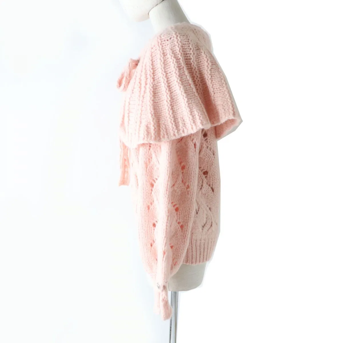 Chanel Alpaca Blend Sweater with Cape, Light Pink