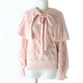 Chanel Alpaca Blend Sweater with Cape, Light Pink