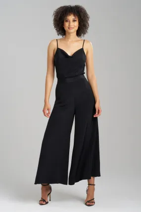 Couture Silk Crepe Palazzo Ankle Pants