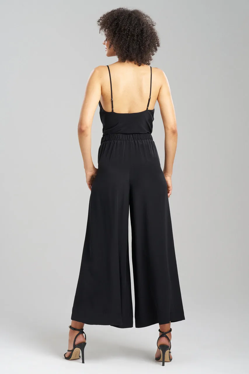 Couture Silk Crepe Palazzo Ankle Pants