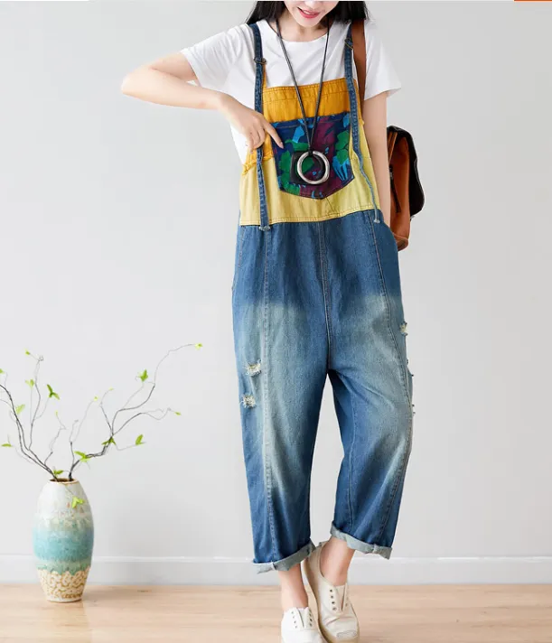 Denim Casual Spring Denim Overall Women Jumpsuits QY23