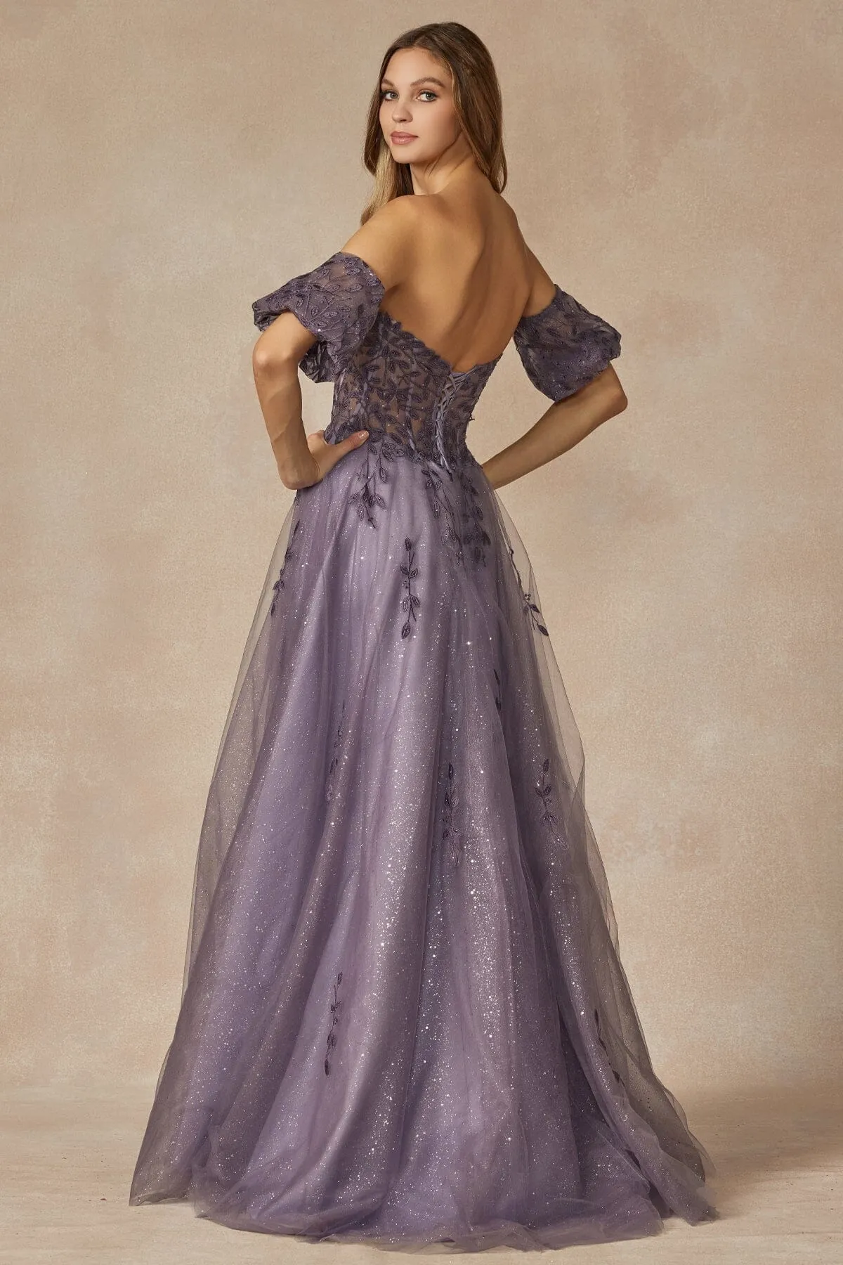 Embroidered Strapless A-line Gown by Juliet 2409