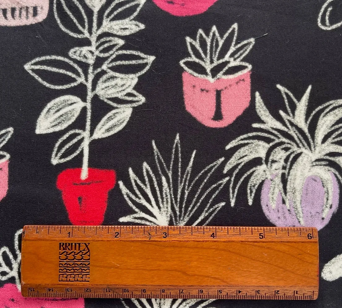 Etro Houseplant Montage Stretch Cotton Poplin (Made in Italy)