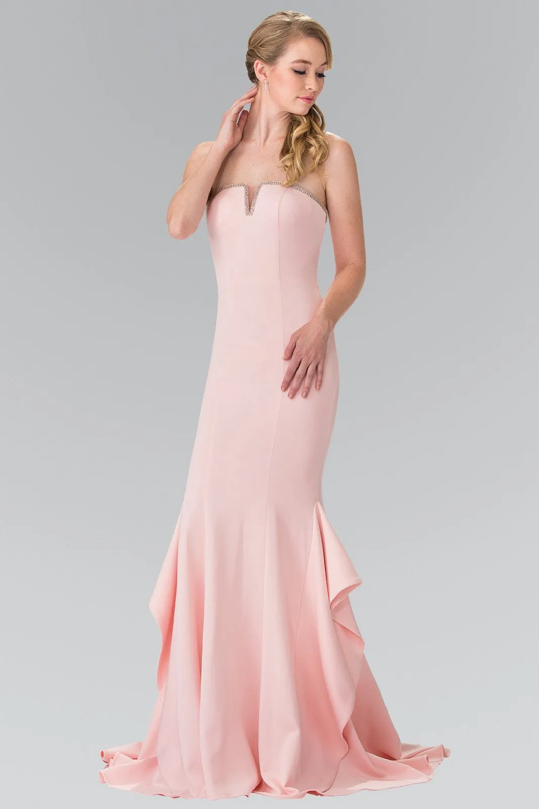 Fitted Long Strapless Dress by Elizabeth K GL2305