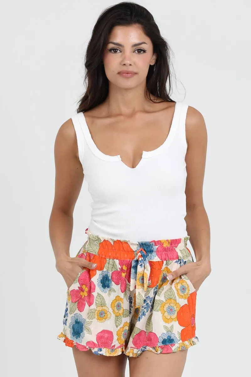 Floral Shorts with Pockets