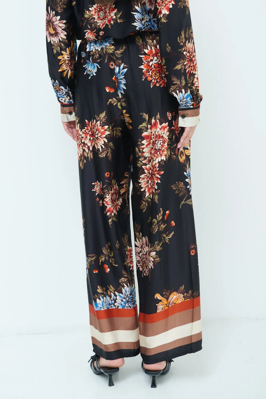 Floral wide-leg trousers wholesale