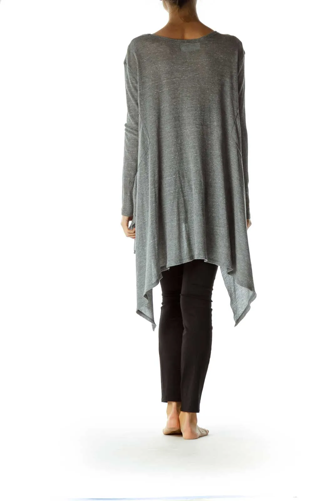 Gray Asymmetrical Flowy Tunic Top