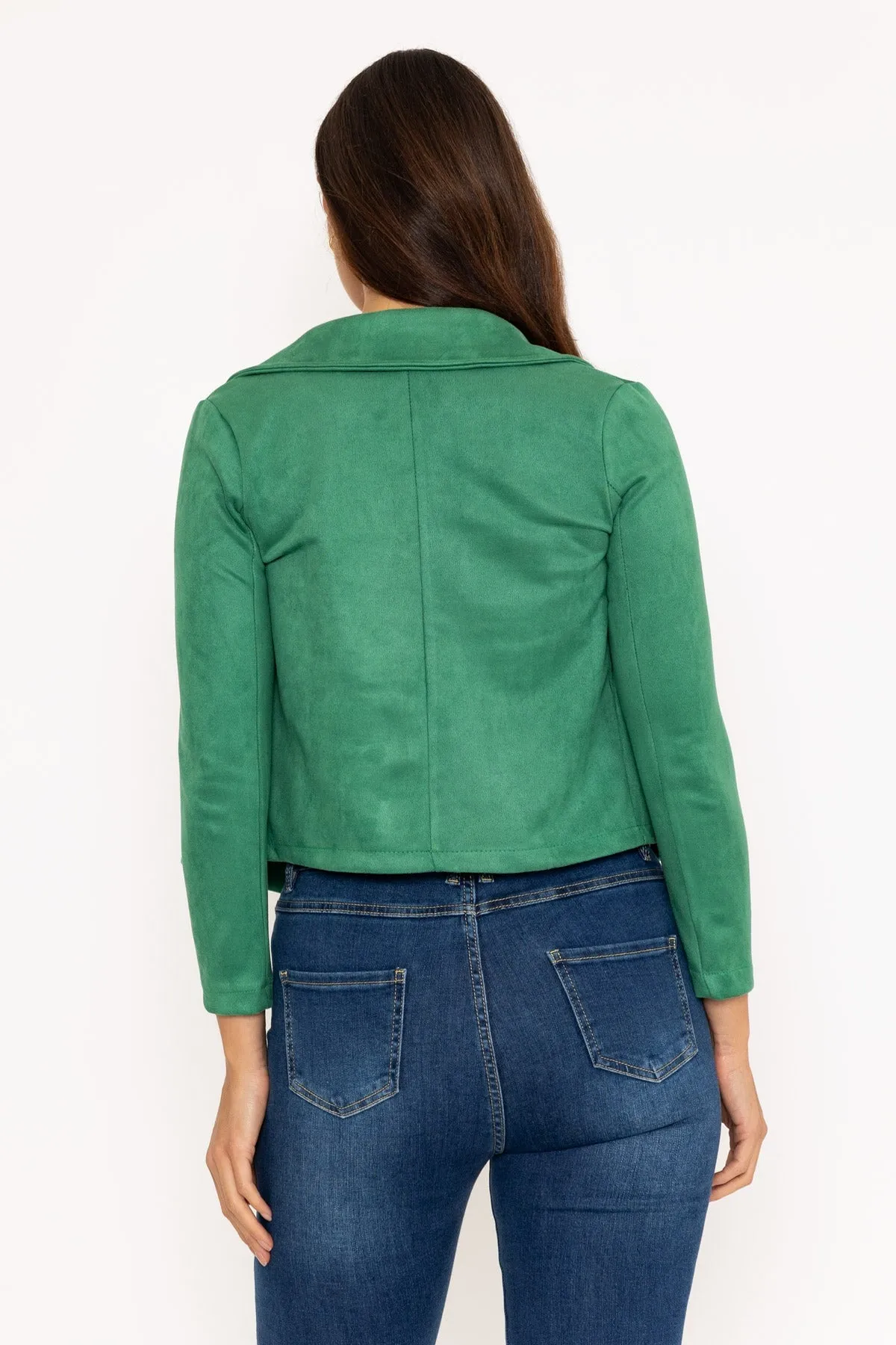 Green Suede Cover Up Jacket