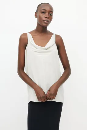 Grey Silk Cowl Neck Camisole