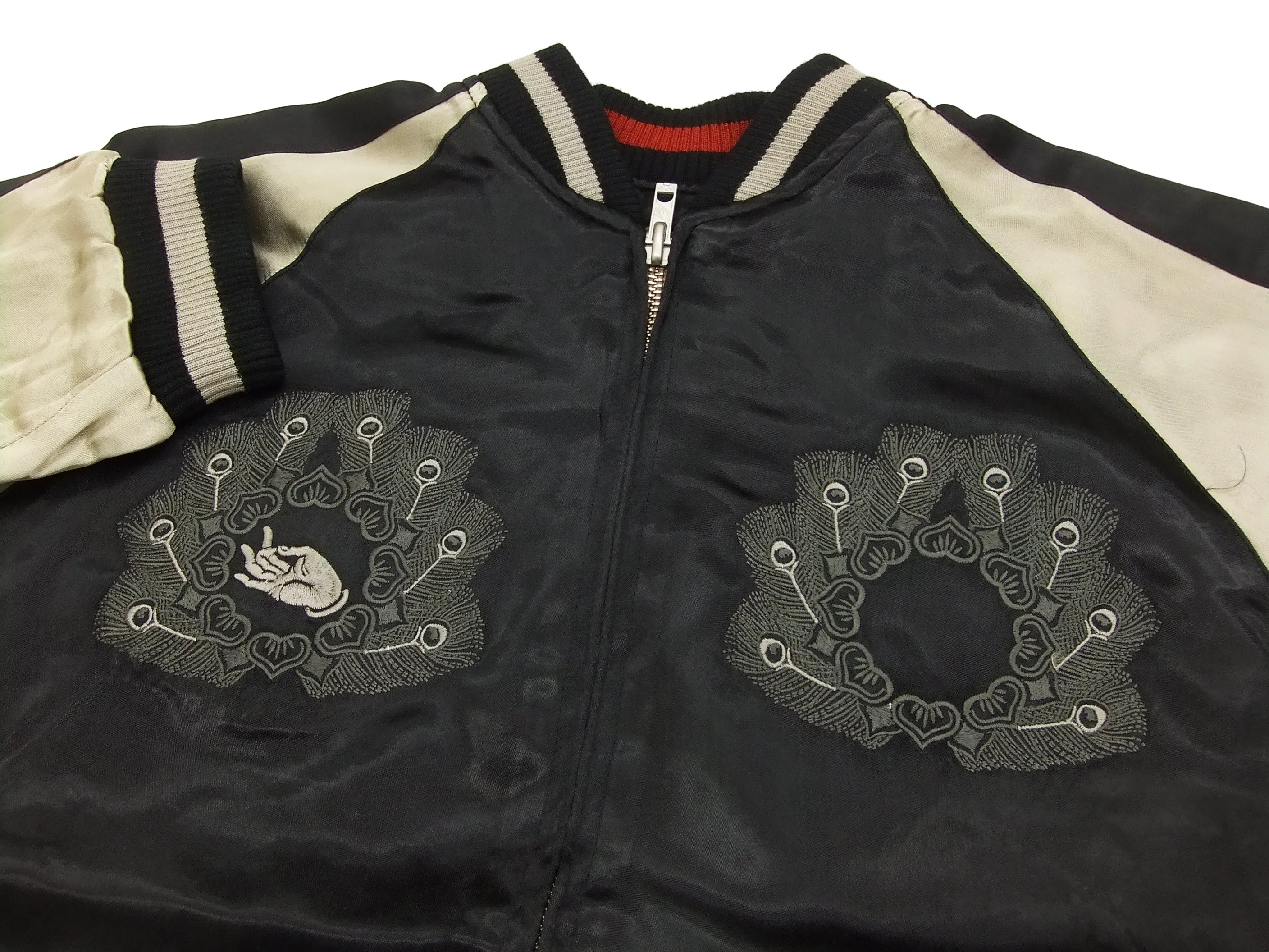 Hanatabi Gakudan Men's Japanese Souvenir Jacket Japanese Buddhism Sukajan Script SSJ-005