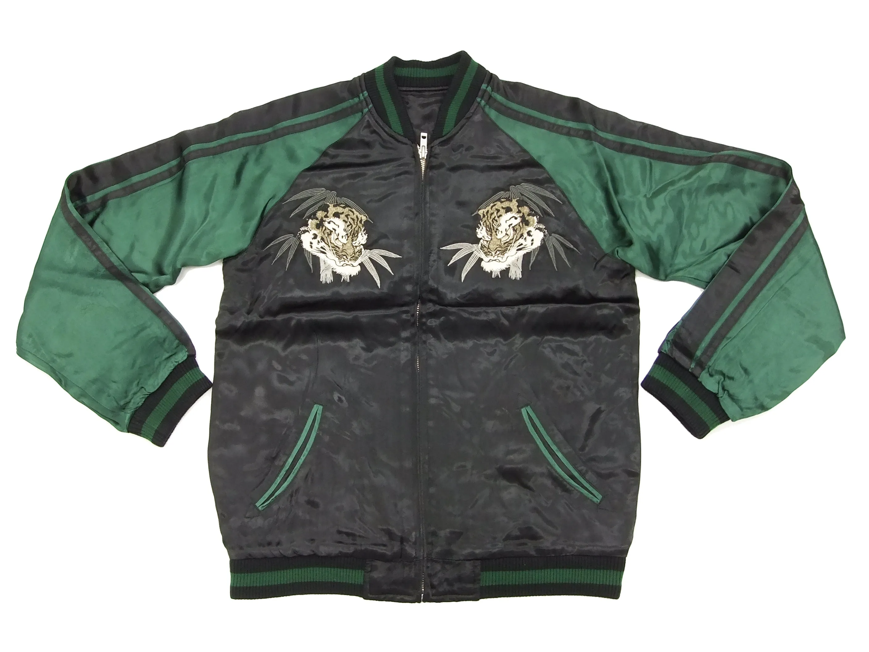 Hanatabi Gakudan Men's Japanese Souvenir Jacket Japanese Tiger Sukajan Script SSJ-010