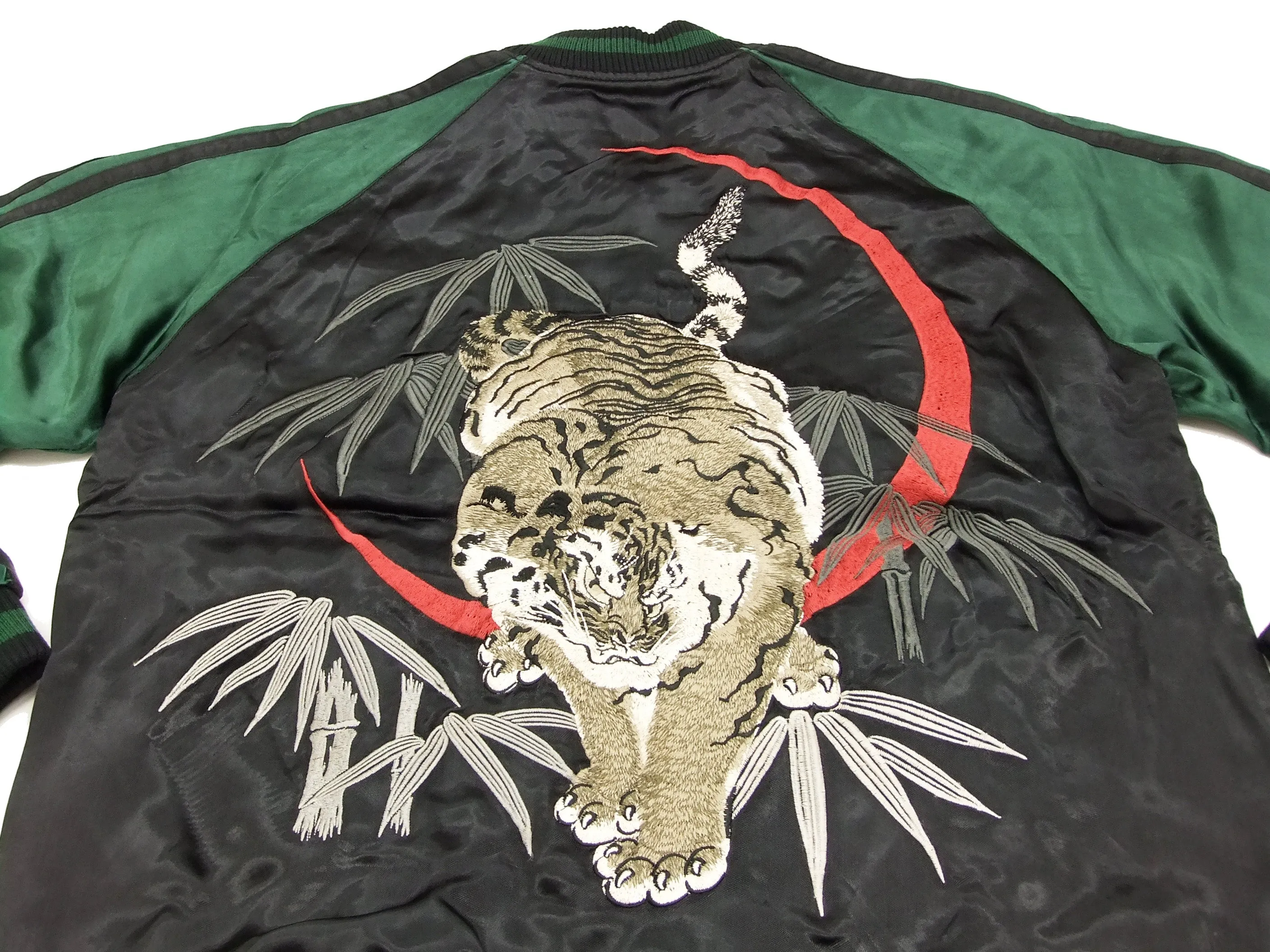 Hanatabi Gakudan Men's Japanese Souvenir Jacket Japanese Tiger Sukajan Script SSJ-010