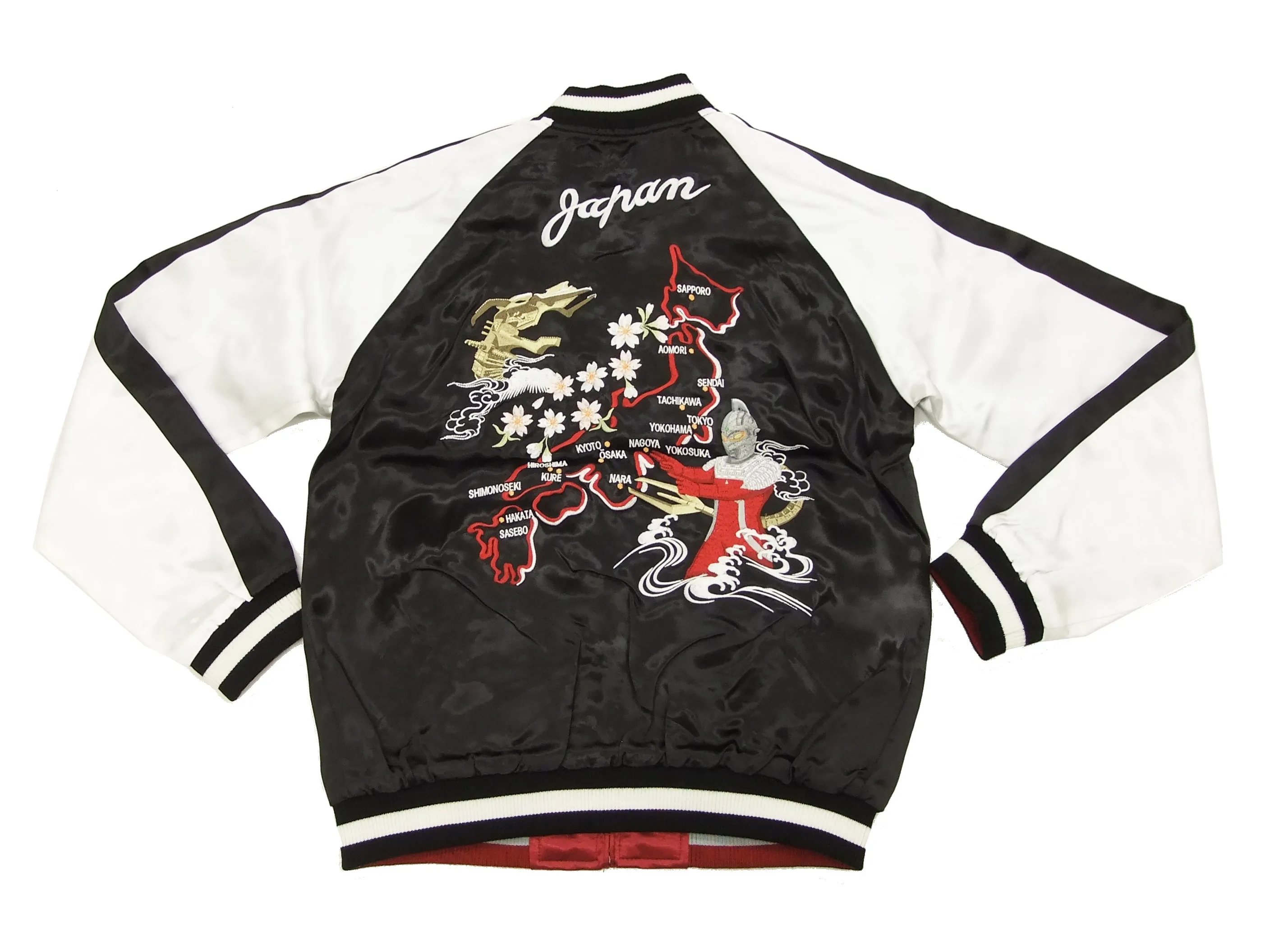 Hanatabi Gakudan Men's Japanese Souvenir Jacket Ultra Seven Sukajan Script ULSJ-009