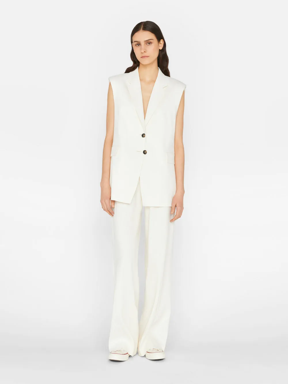 High Rise Wide Leg Trouser -- Off White