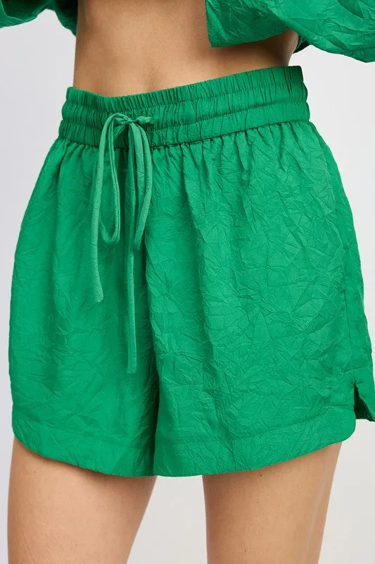 Hot Girl Envy Lounge Shorts In Green