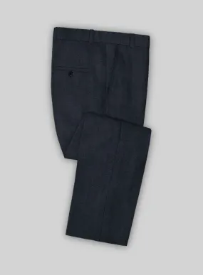 Italian Prato Diesel Blue Herringbone Linen Pants