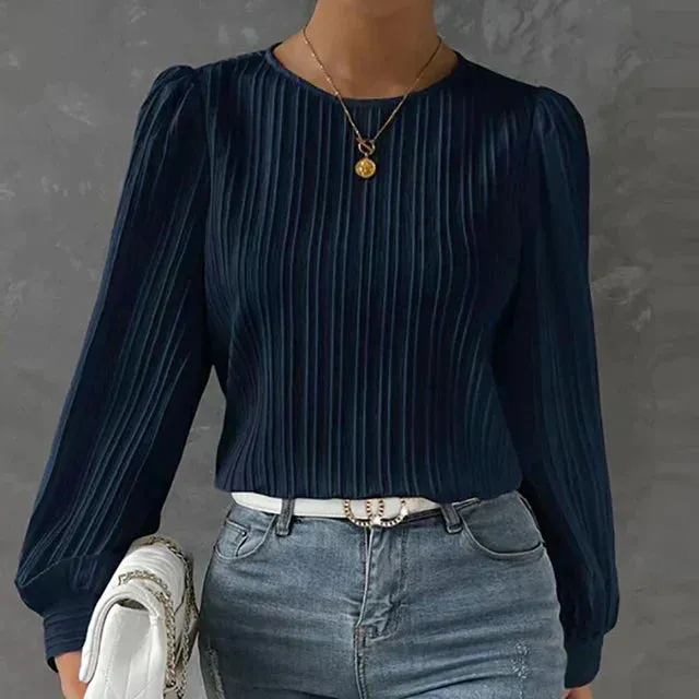 Ivyshape | Casual Pleated Blouse