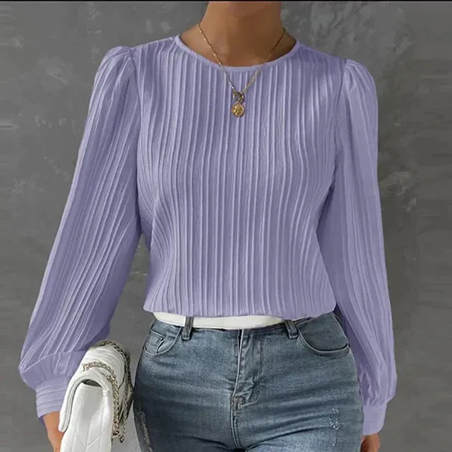 Ivyshape | Casual Pleated Blouse