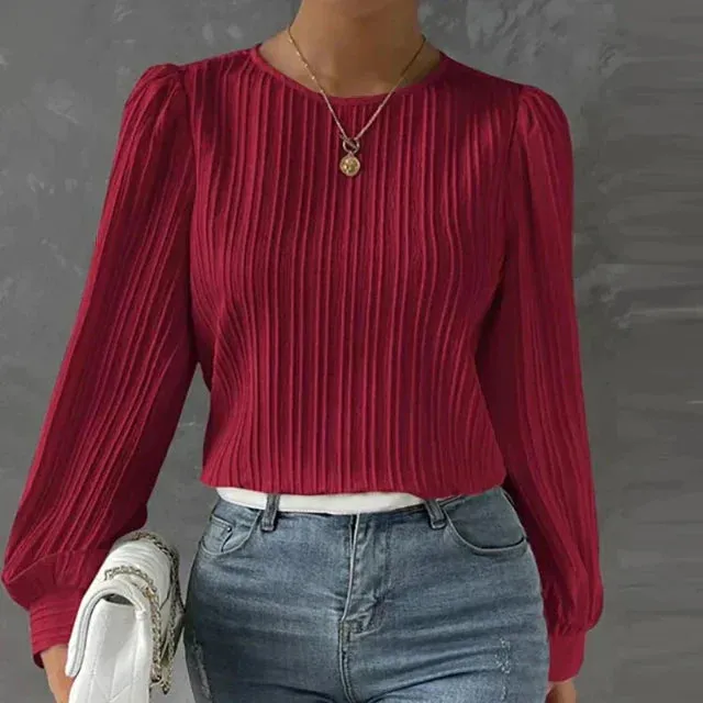 Ivyshape | Casual Pleated Blouse