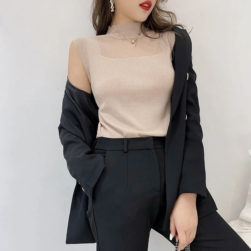 Knitted Camisole Women Summer Loose Outdoor Sleeveless Matching Popular Suits Matching INS Tops Outerwear