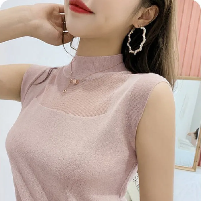 Knitted Camisole Women Summer Loose Outdoor Sleeveless Matching Popular Suits Matching INS Tops Outerwear