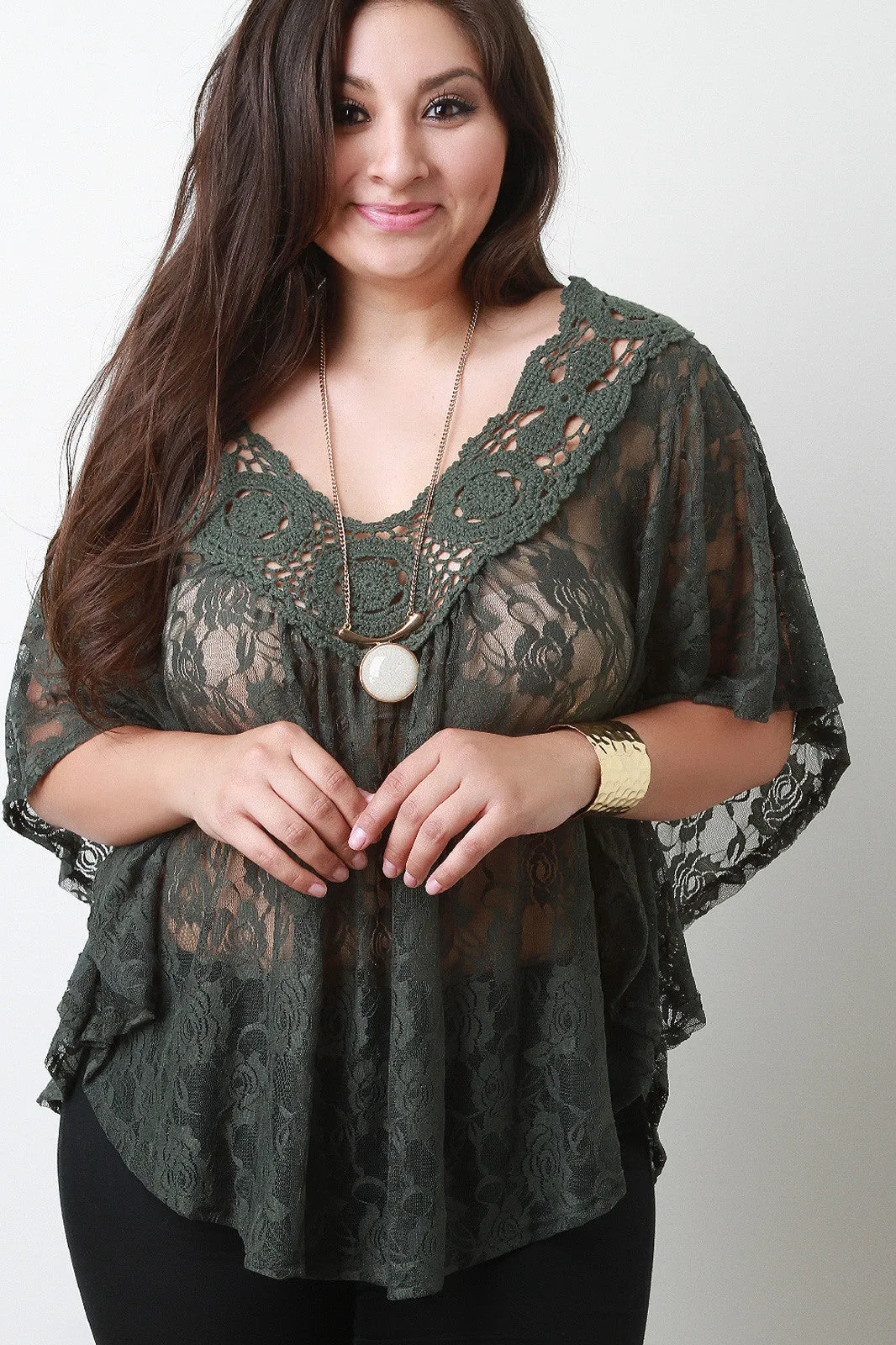 Lace and Crochet Flowy Top