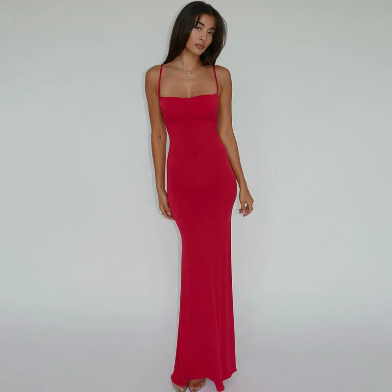 Lenore Backless Slim Maxi Dress