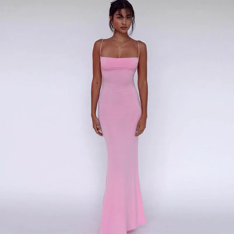 Lenore Backless Slim Maxi Dress