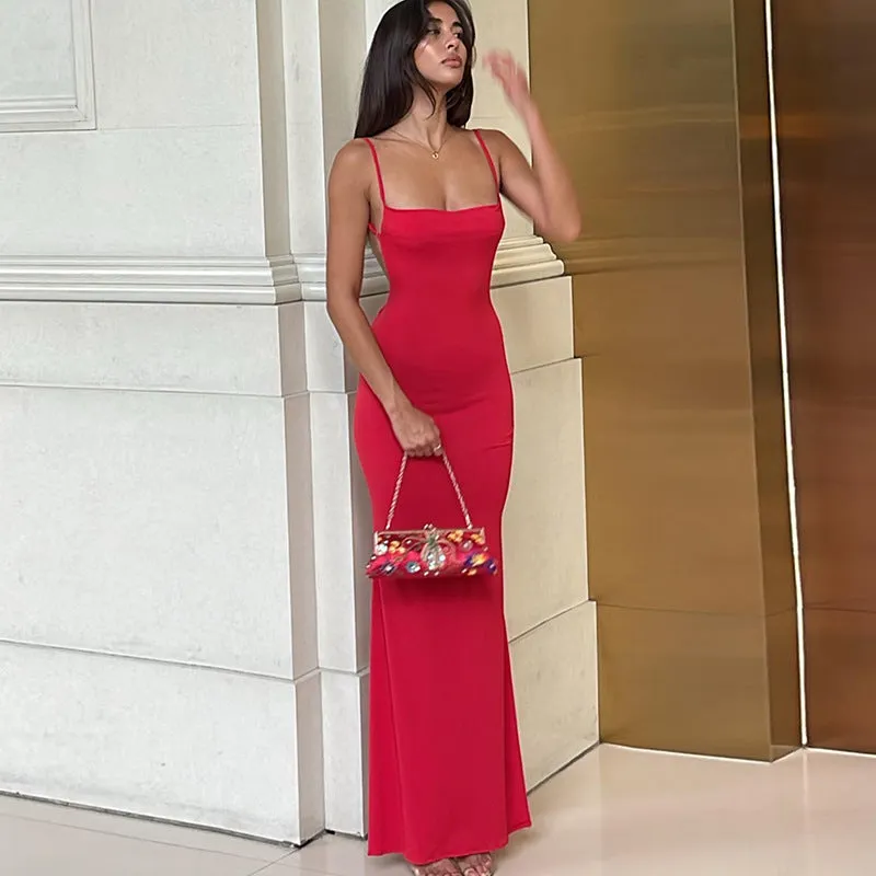 Lenore Backless Slim Maxi Dress