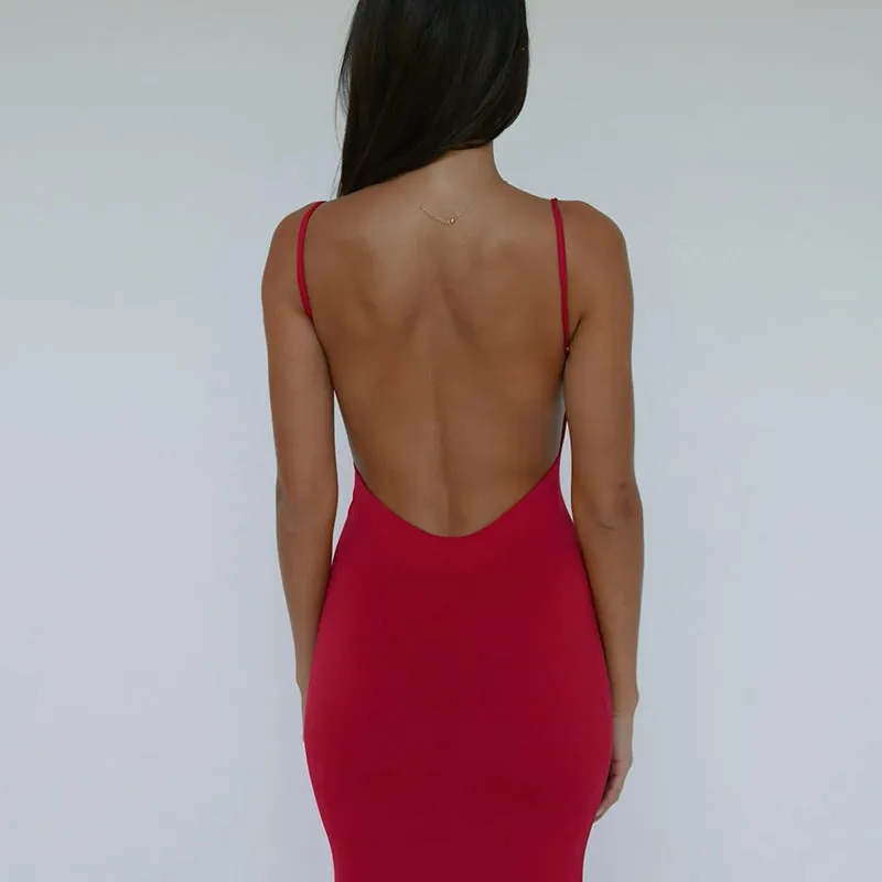 Lenore Backless Slim Maxi Dress