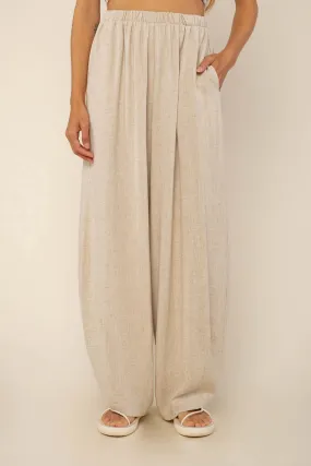 Linen Lantern Pant in Natural