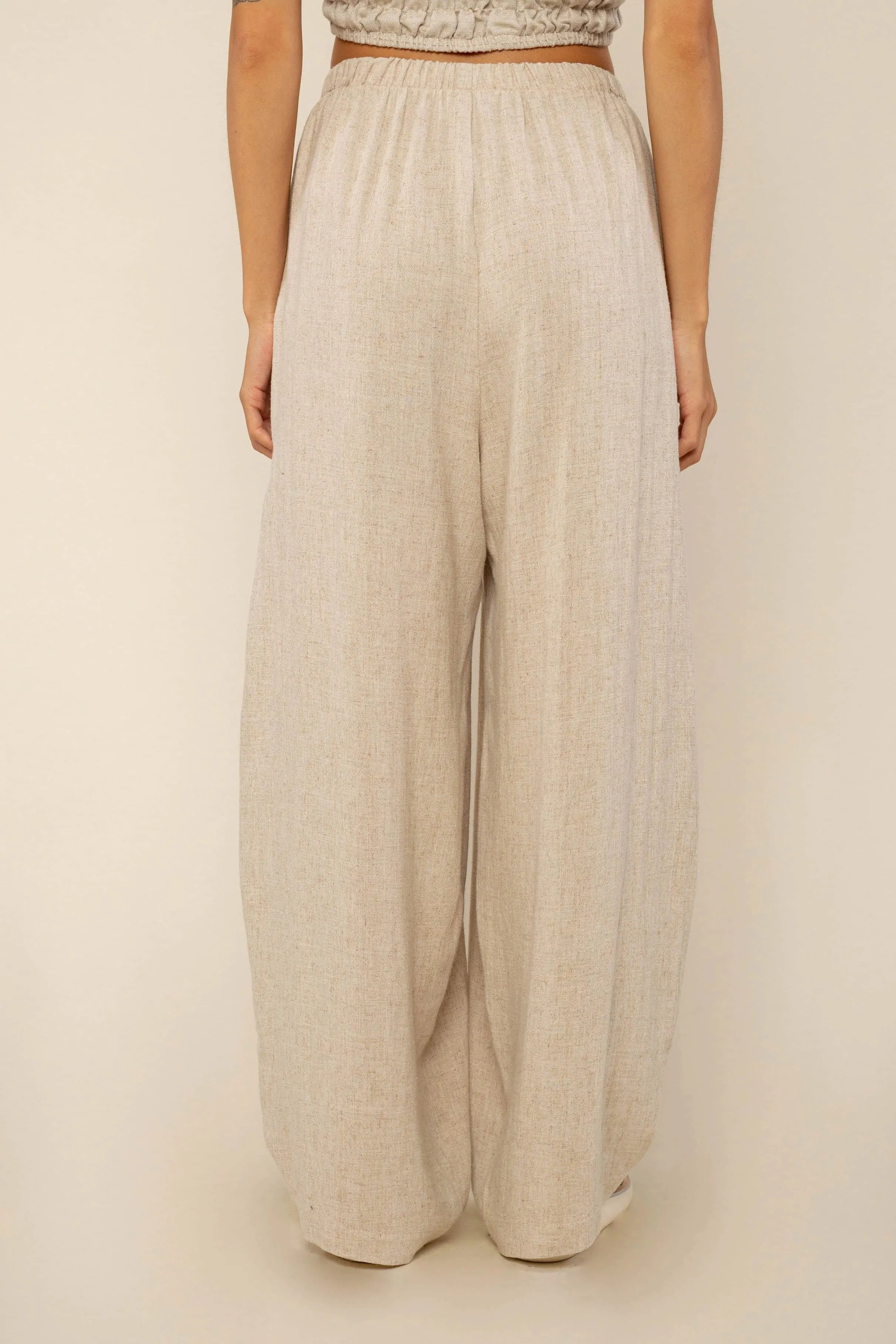 Linen Lantern Pant in Natural