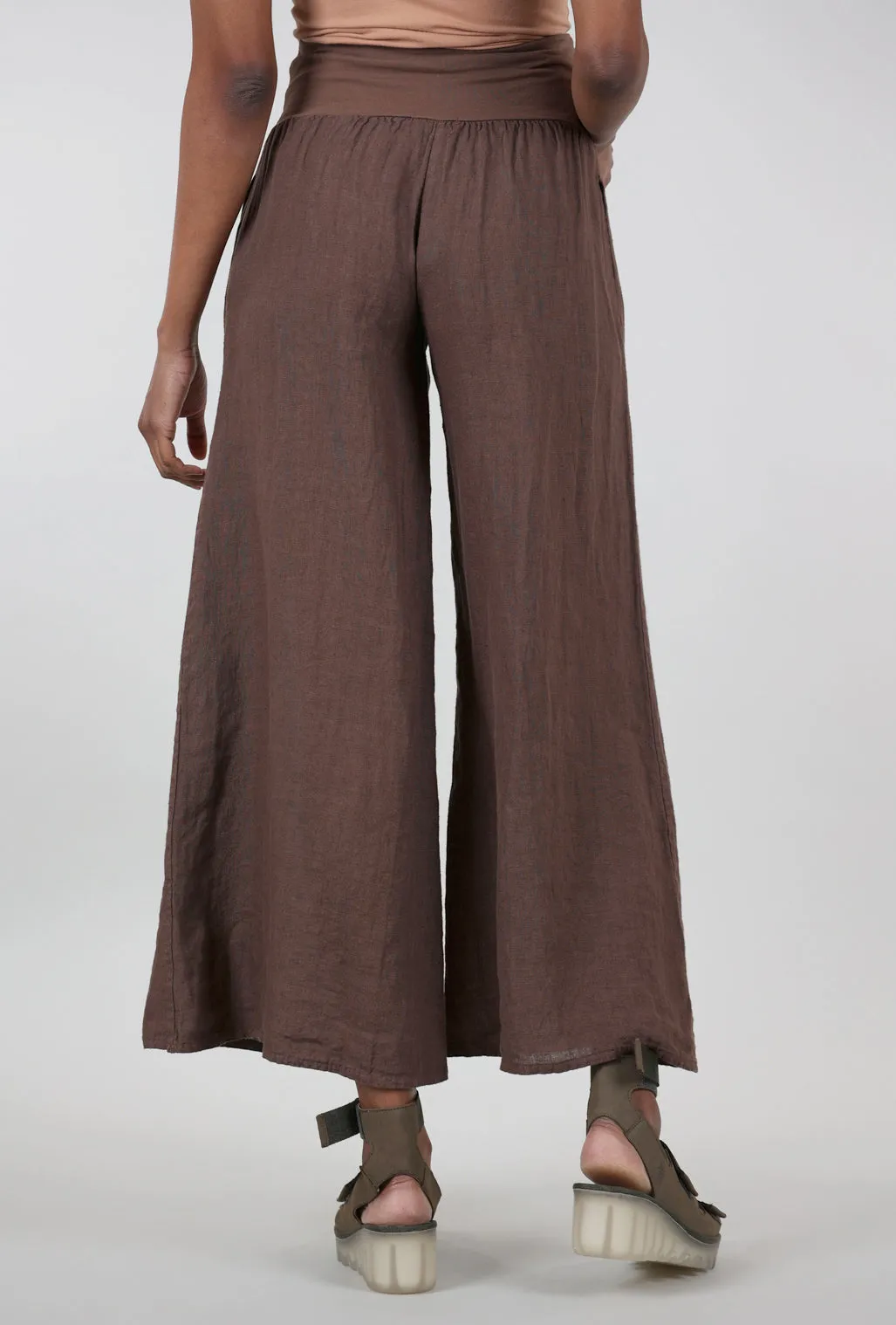 Linen Palazzo Pant, Caffe